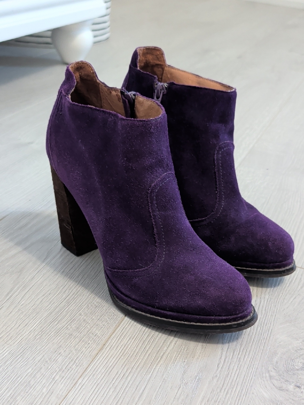 Jeffrey Campbell Women’s Purple Suede High-Heel Ankle Boots